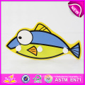 2014 New Fish Style Wooden Carton Hooks for Kids, Christmas Decorative Wood Hook, Hot Sale Wooden Cloth Hook for Baby W09b040